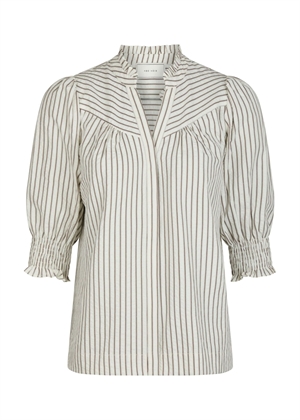 Diana crepe stripe bluse Brown Neo Noir 